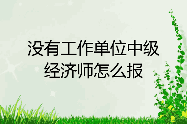 没有工作单位中级经济师怎么报