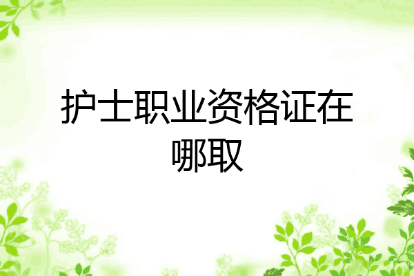 护士职业资格证在哪取