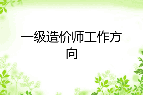 一级造价师工作方向