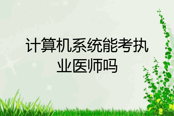计算机系统能考执业医师吗