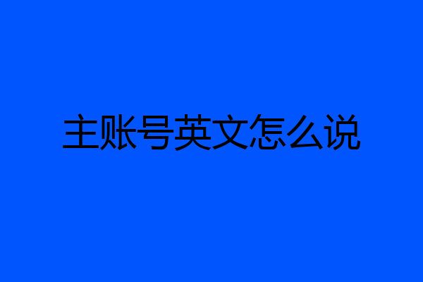 主账号英文怎么说