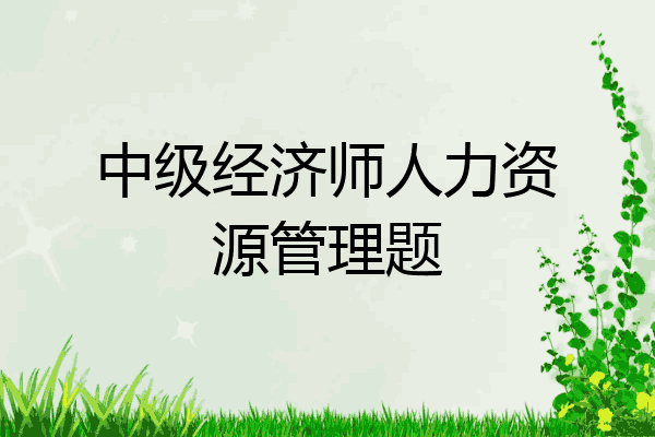 中级经济师人力资源管理题