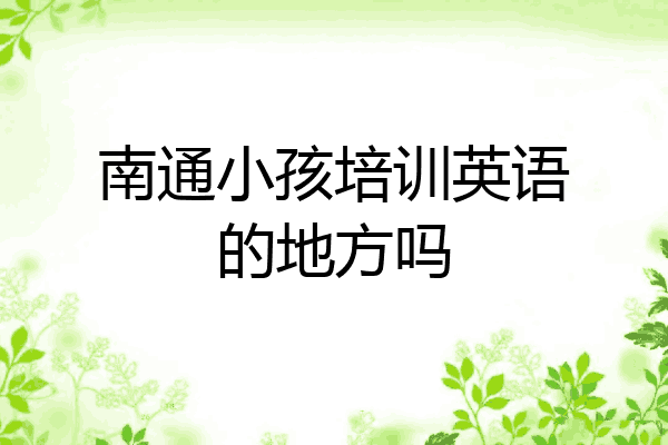 南通小孩培训英语的地方吗