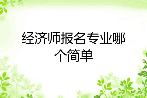 经济师报名专业哪个简单
