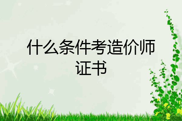 什么条件考造价师证书