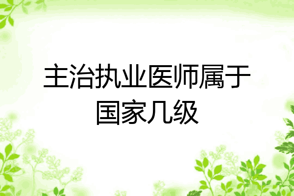 主治执业医师属于国家几级