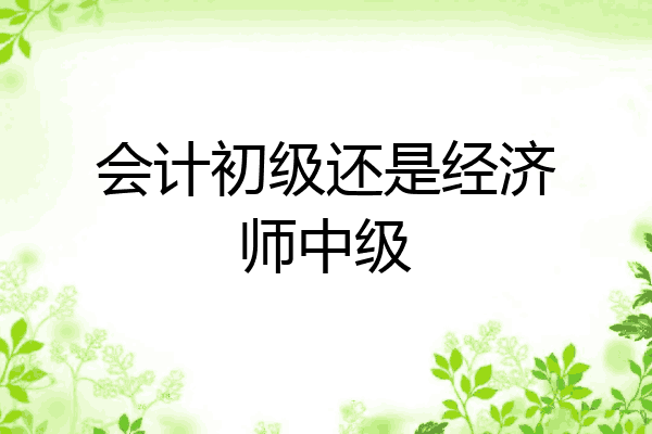 会计初级还是经济师中级