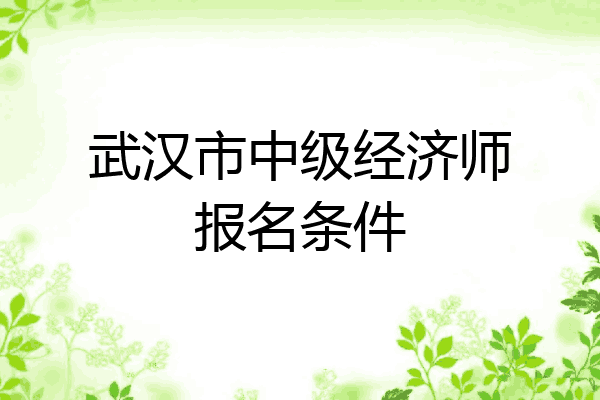武汉市中级经济师报名条件