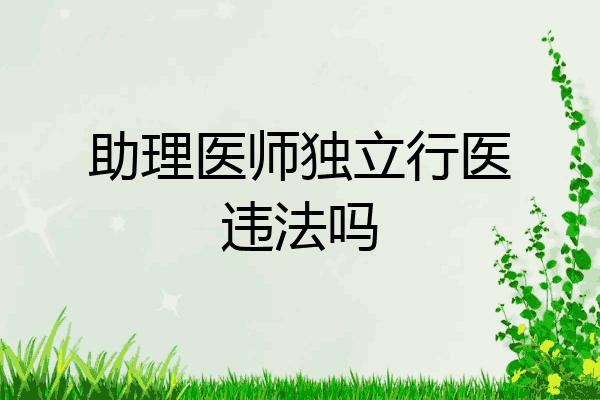 助理医师独立行医违法吗