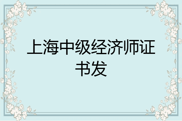 上海中级经济师证书发