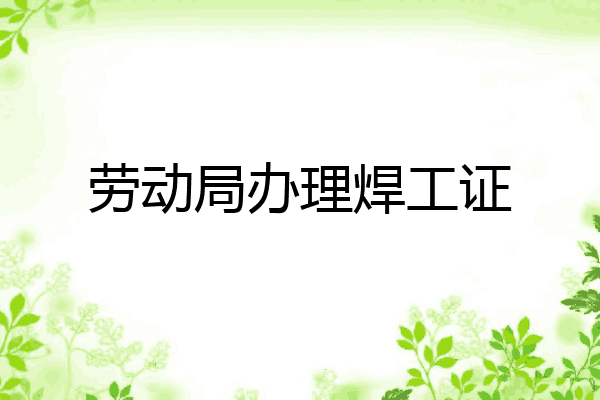 劳动局办理焊工证