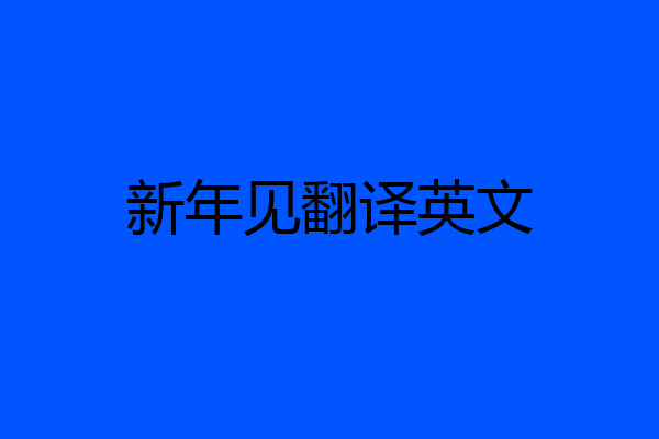新年见翻译英文