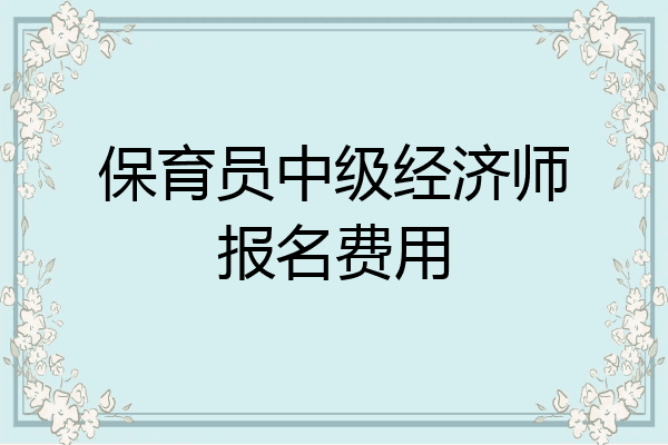 保育员中级经济师报名费用
