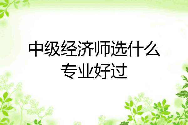 中级经济师选什么专业好过