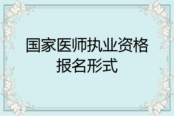 国家医师执业资格报名形式