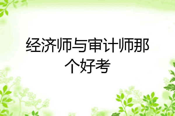 经济师与审计师那个好考