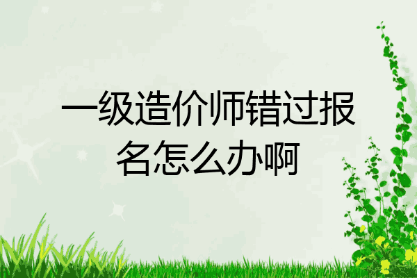 一级造价师错过报名怎么办啊