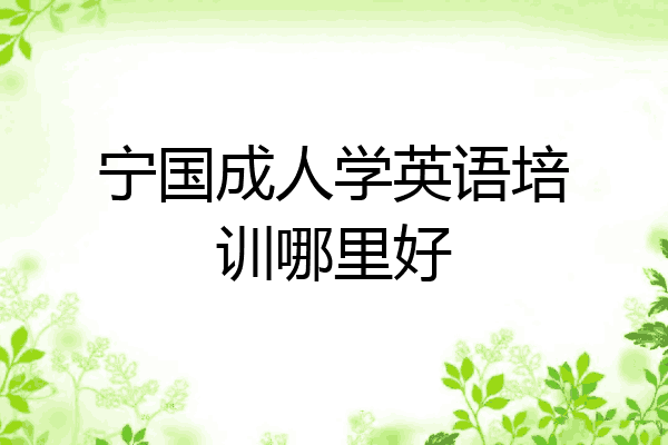 宁国成人学英语培训哪里好