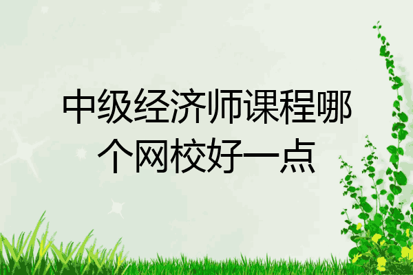 中级经济师课程哪个网校好一点