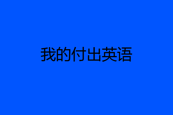 我的付出英语