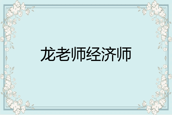 龙老师经济师