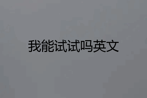 我能试试吗英文
