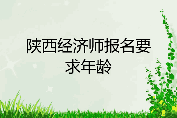 陕西经济师报名要求年龄