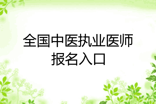 全国中医执业医师报名入口