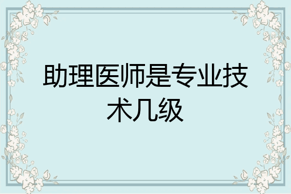助理医师是专业技术几级