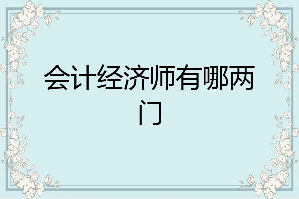 会计经济师有哪两门