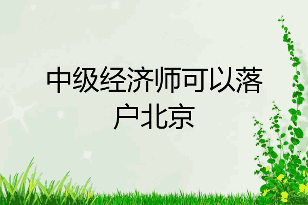中级经济师可以落户北京