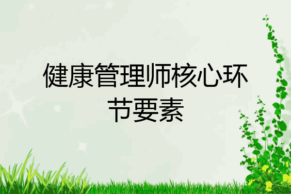 健康管理师核心环节要素