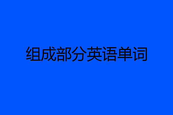 组成部分英语单词