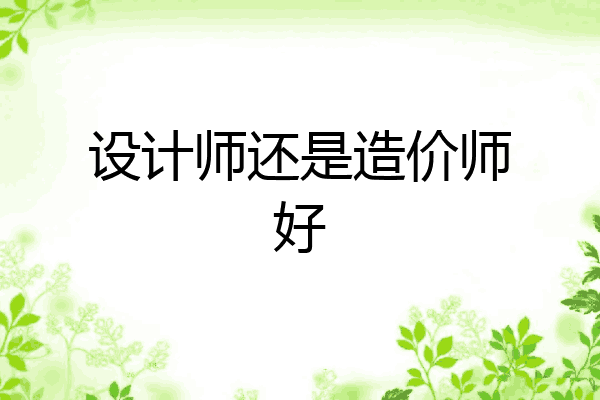 设计师还是造价师好