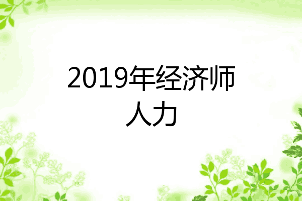 2019年经济师人力