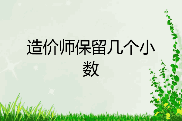 造价师保留几个小数