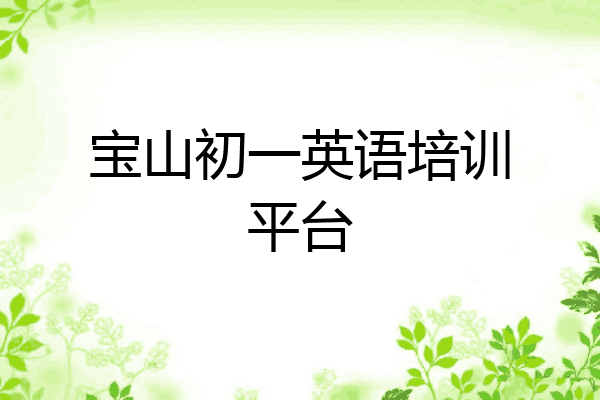 宝山初一英语培训平台