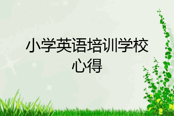 小学英语培训学校心得