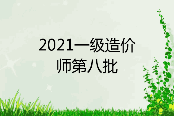 2021一级造价师第八批