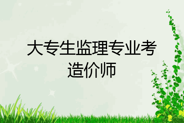大专生监理专业考造价师