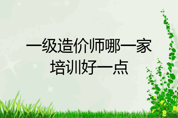 一级造价师哪一家培训好一点