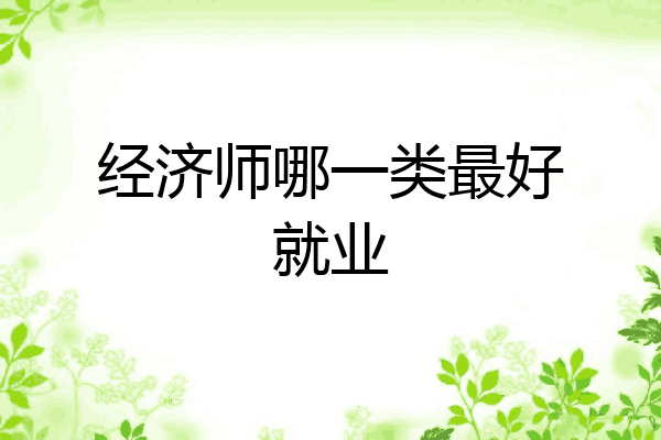 经济师哪一类最好就业