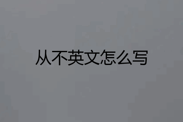 从不英文怎么写