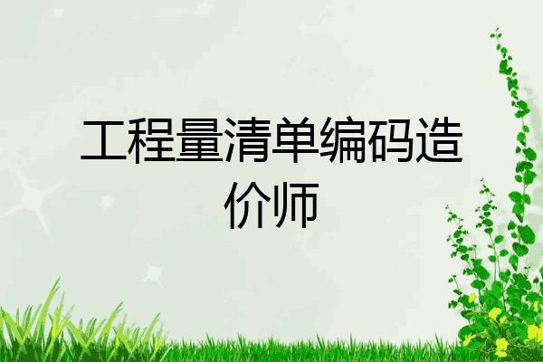 工程量清单编码造价师