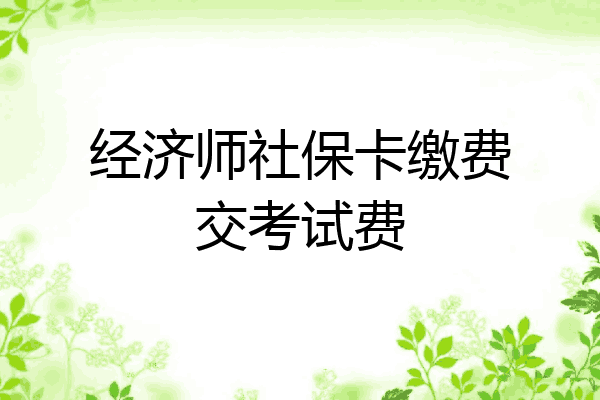 经济师社保卡缴费交考试费