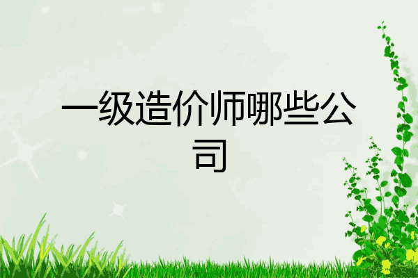 一级造价师哪些公司