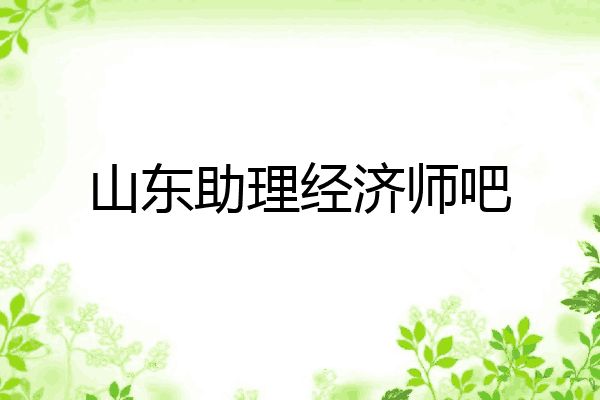 山东助理经济师吧