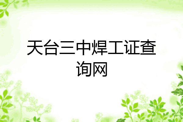 天台三中焊工证查询网