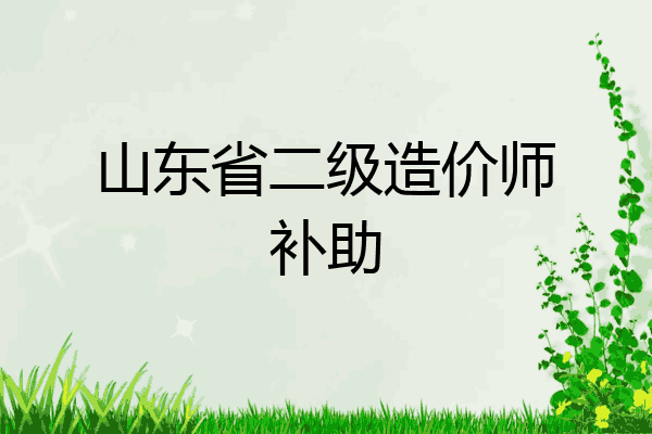 山东省二级造价师补助