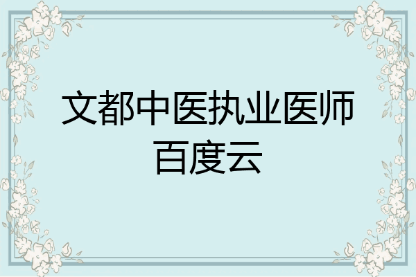 文都中医执业医师百度云